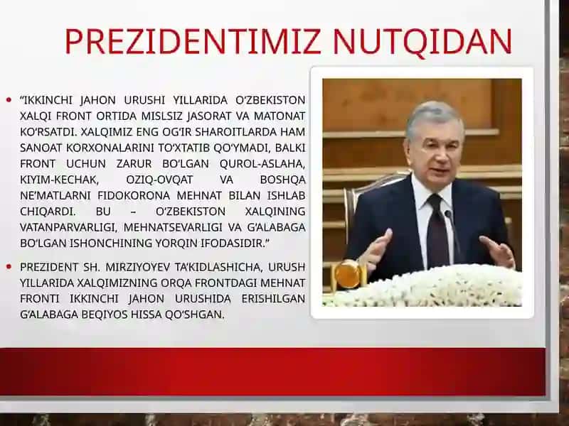 O‘zbek fashizm ustidan qoznilgan g‘alabaga qoshgan xissasi 2