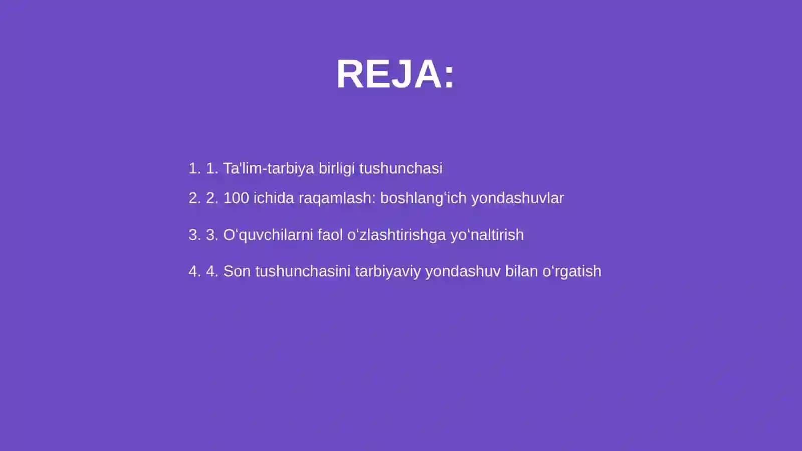 100 ichida raqamlashni oʻrgatish jarayonida ta'lim tarbiya birligi 2