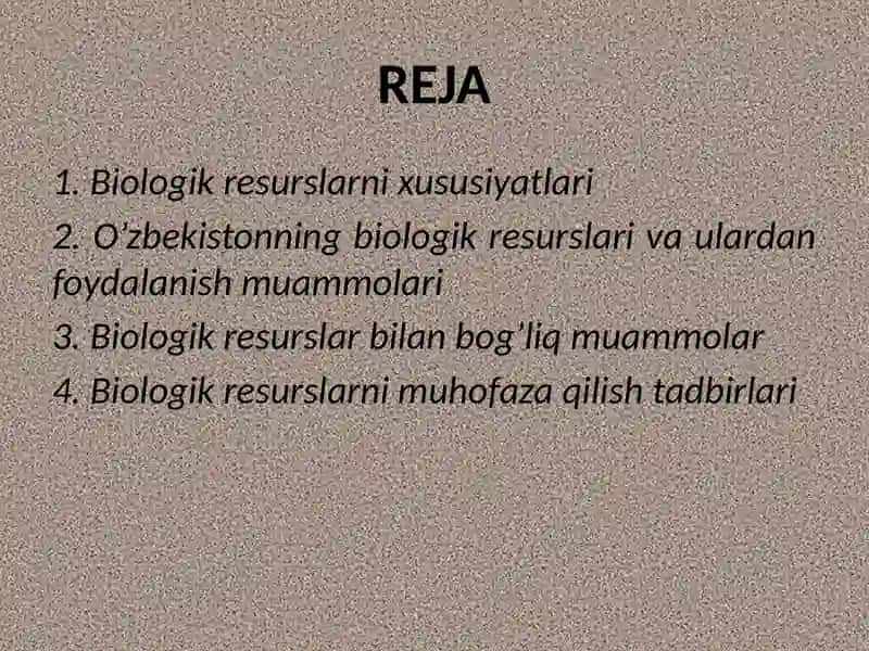 BIOLOGIK RESURS MANBALARINI IZLAB TOPISH VA QAYTA TIKLASH 2