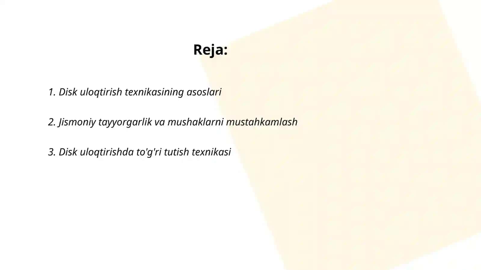 Disk uloqtirish texnikasini fazalarini o'rgatish 2