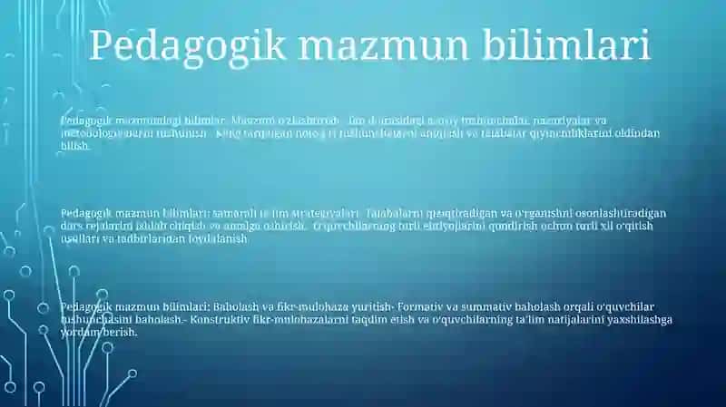 Pedagogik Mahoratning Asosiy Kompanentlari 2
