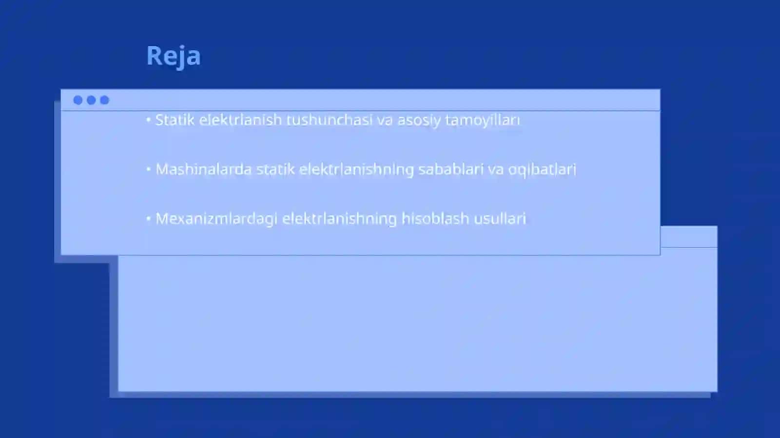 Mashina va mexanizmlardagi statik elektrlanishni o’rganish va hisoblash 2