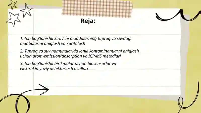 Tuproq va suv ion bog'lanishli birikmalarni tozalash 2