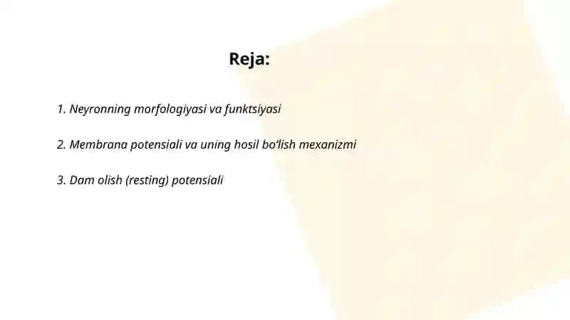 Nervning umumiy fiziologiyasi 2