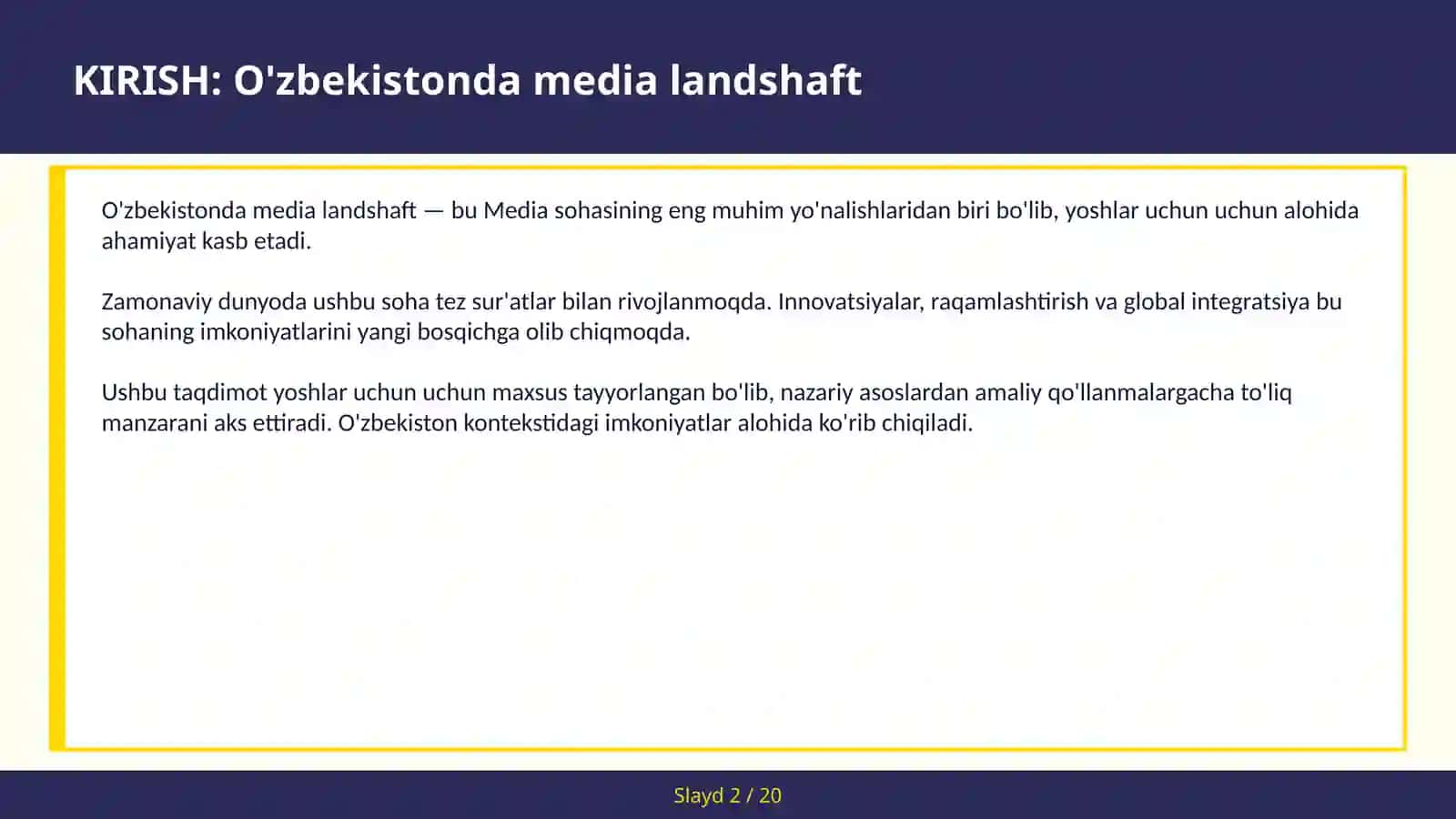 O'zbekistonda media landshaft 2