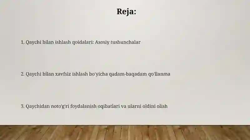 Qaychi bilan ishlash qoidalari 2