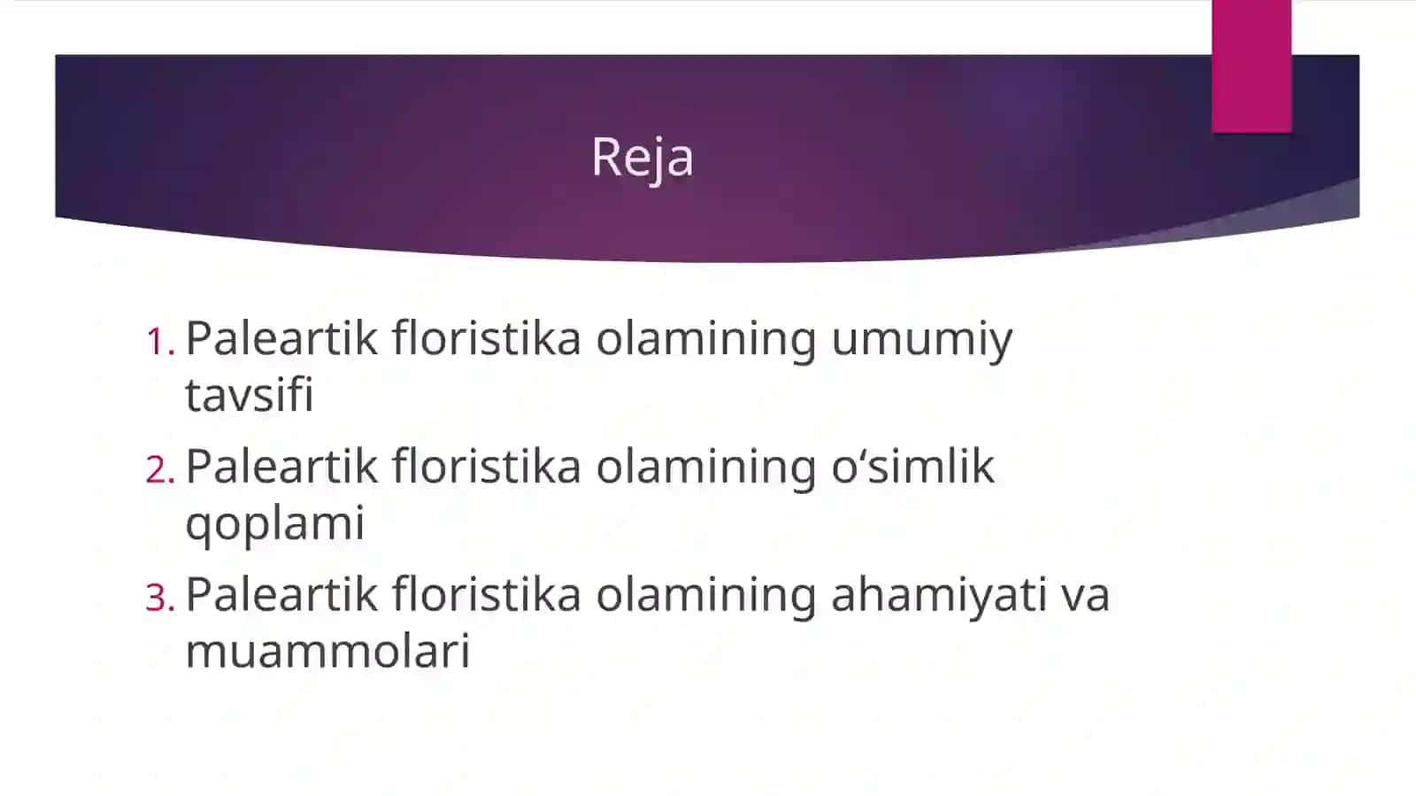 Paleartik floristika olami 2