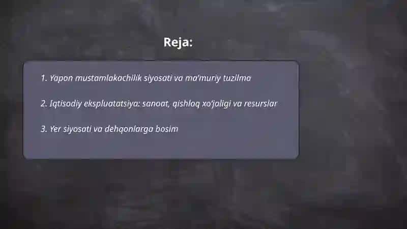 Yapon mustamlakachilik davri va mustaqillik uchun kurash 2