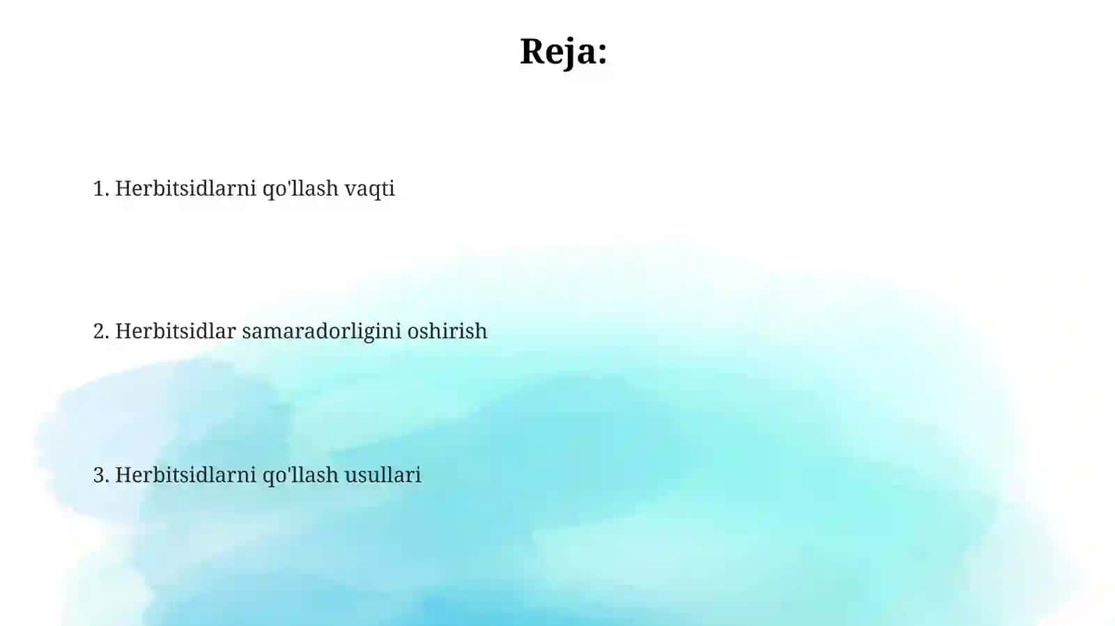 Gerbitsidlarni qoʻllash usullari va muddatlari 2