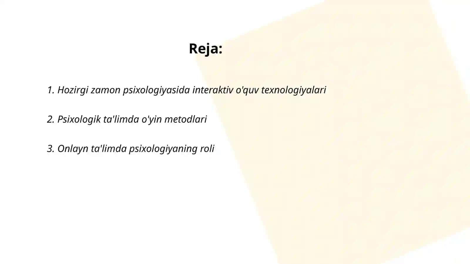 Hozirgi zamon psixologiyasida interaktiv o'quv texnologiyalari 2
