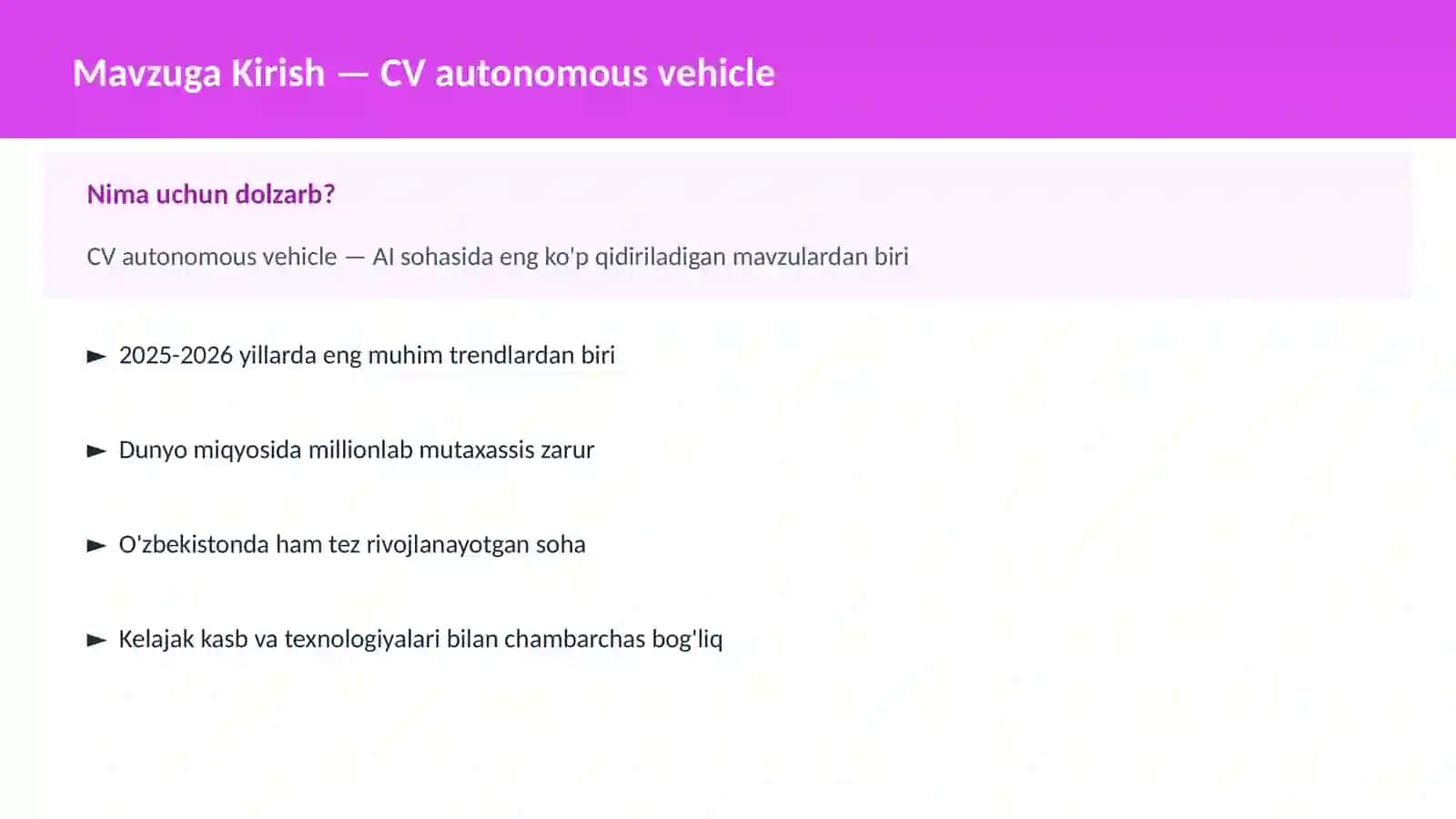 CV autonomous vehicle 2