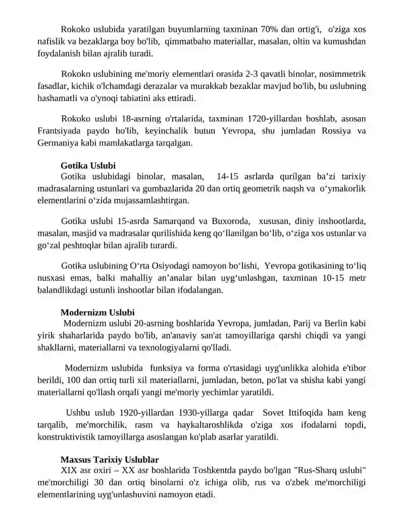 Maxsus Tarixiy uslublar 2