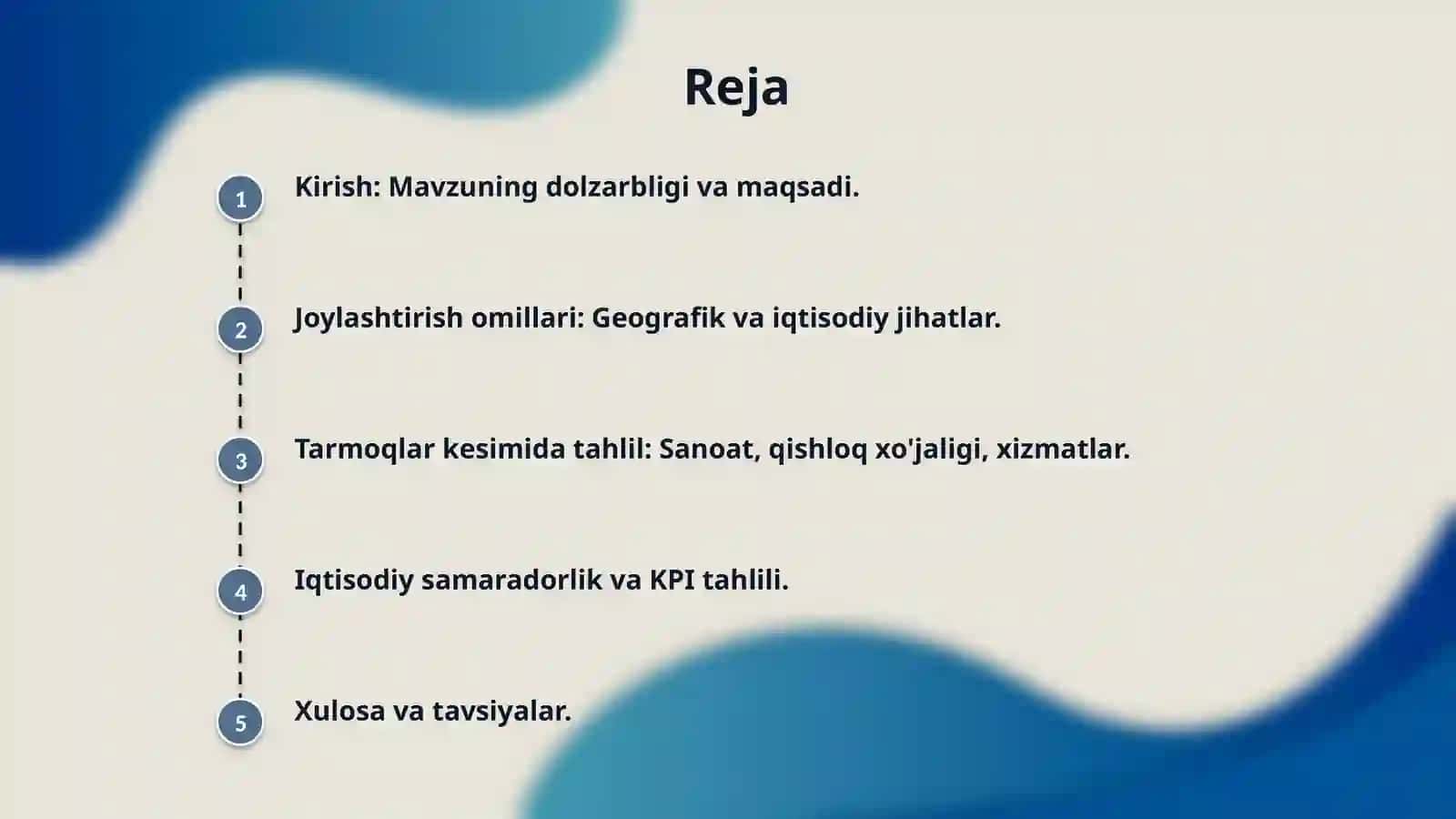 Turli tarmoqlarda korxonalarni joylashtirishning qonuniyatlari. 2