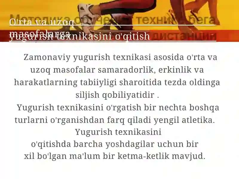 Yengil atletika turlari texnikasini o'rgatish 2