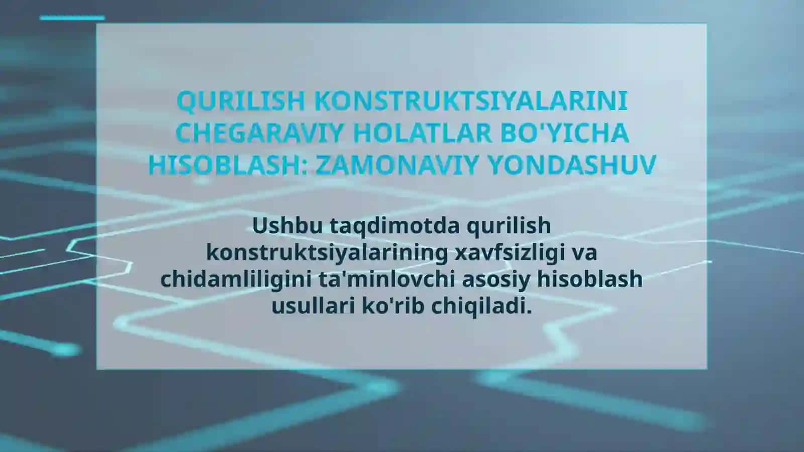 Qurilish konstruktsiyalarini chegaraviy holatlar bo'yicha hisoblash: Zamonaviy yondashuv 2