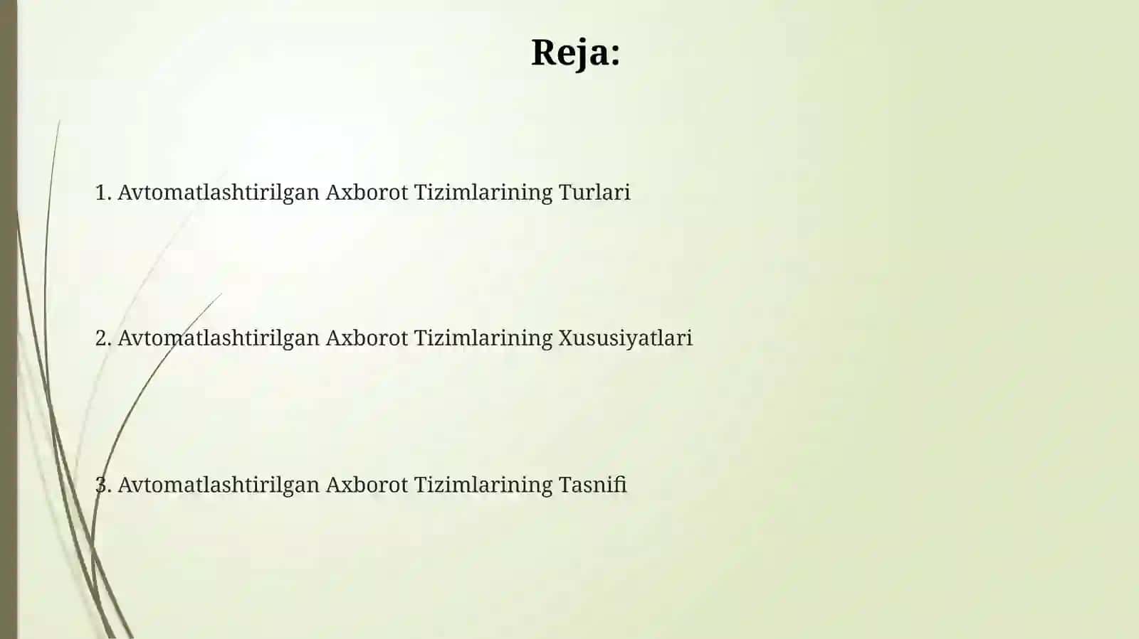Avtomatlashtirilgan Axborot Tizimlarining Tasnifi 2