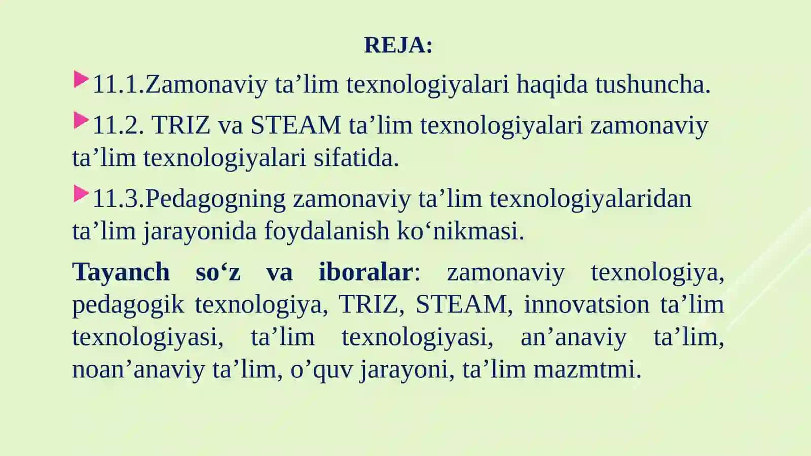 PEDAGOGIK MAHORAT fani 2