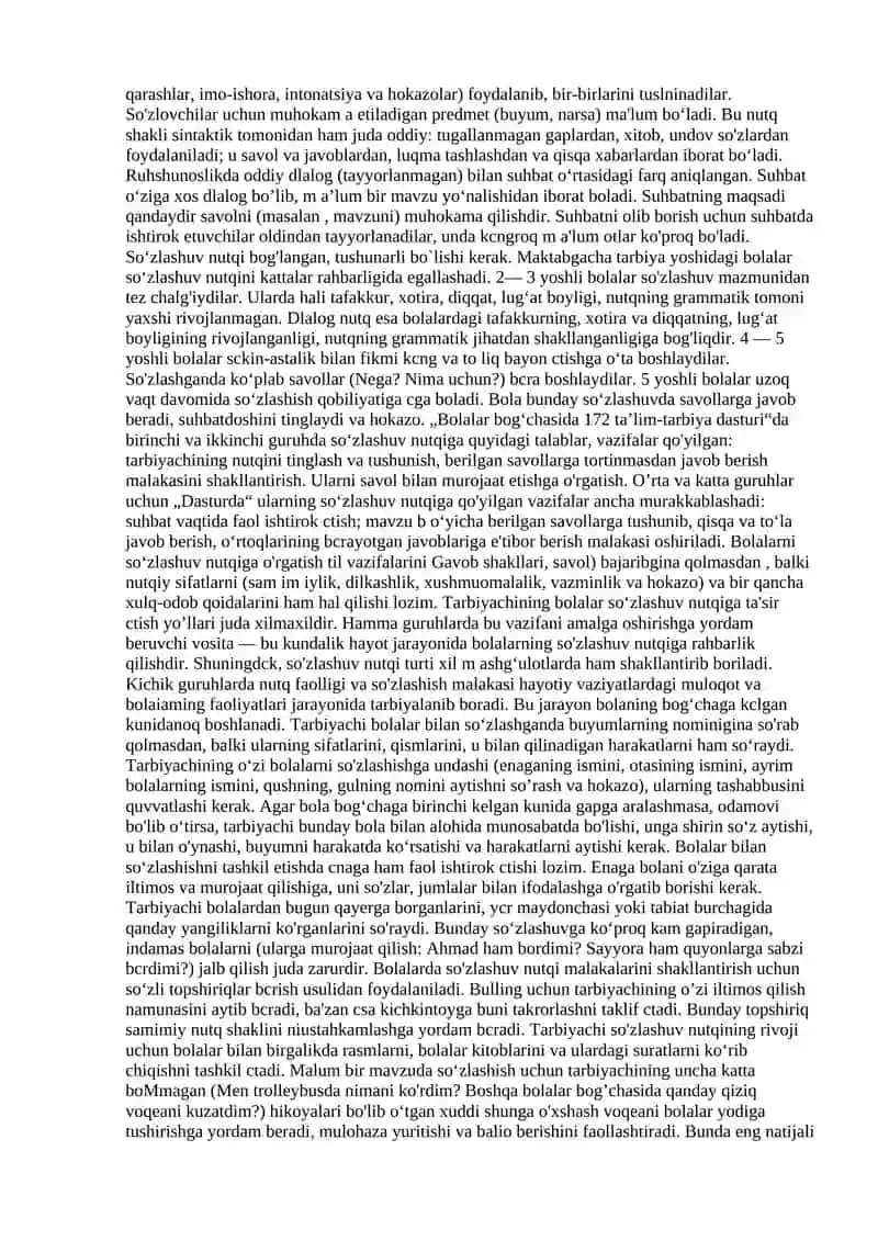 Maktabgacha ta`lim yoshidagi bolalarni bog`lanishli nutqqa orgatish Mashg’ulot rejasi 2