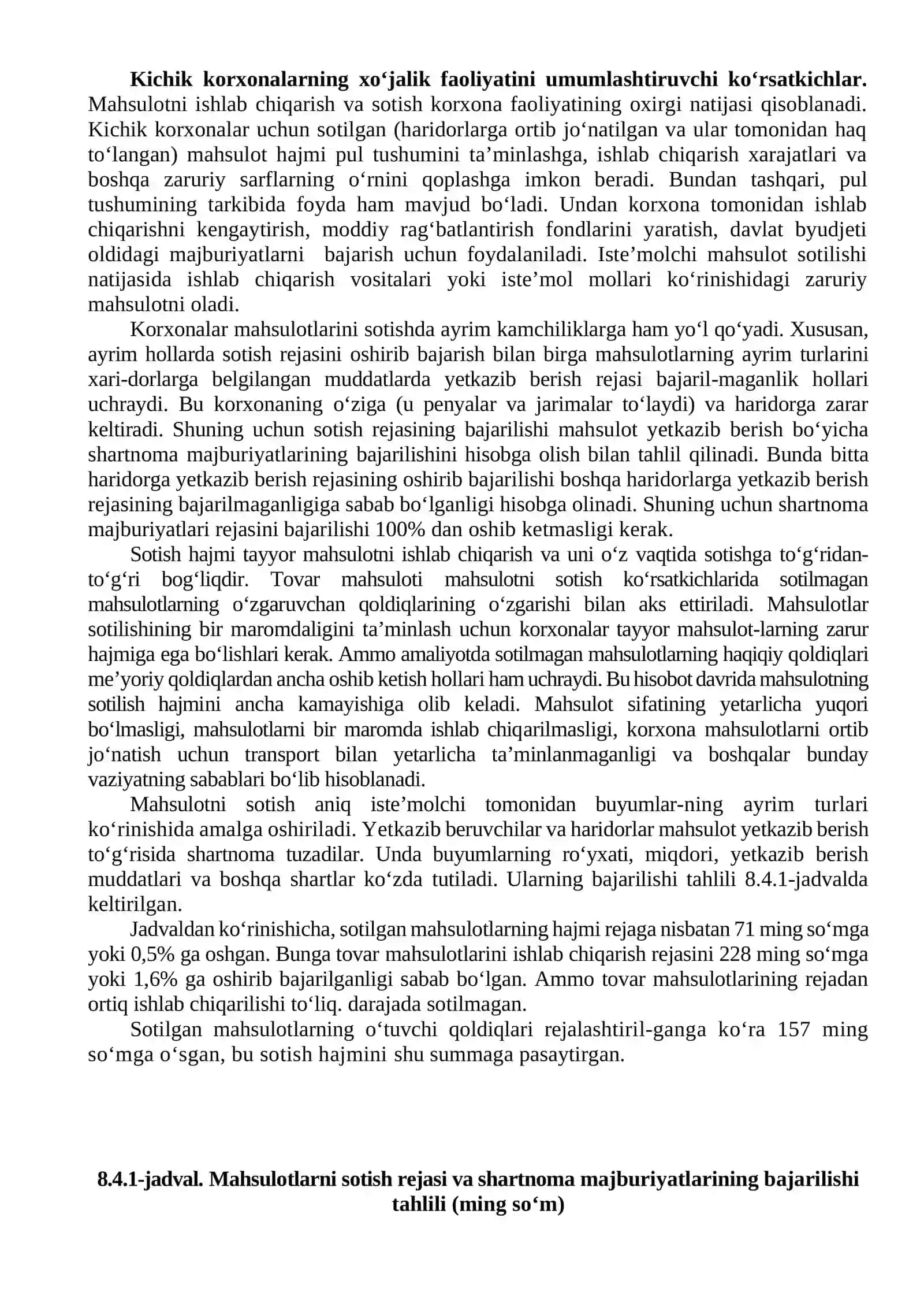 Kichik biznes va tadbirkorlik faoliyatining iqtisodiy samaradorligi 2