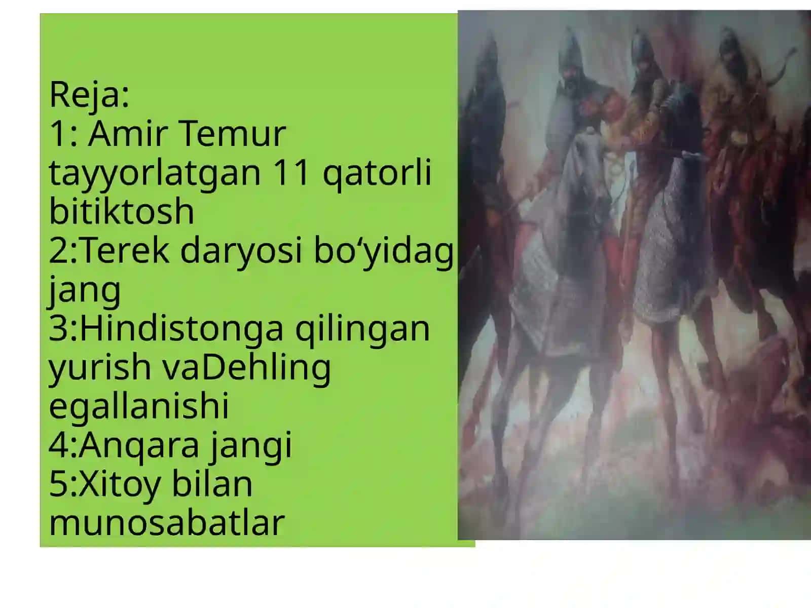 Amir Temurning davlat cheg'aralarini mustahkamlashi 2