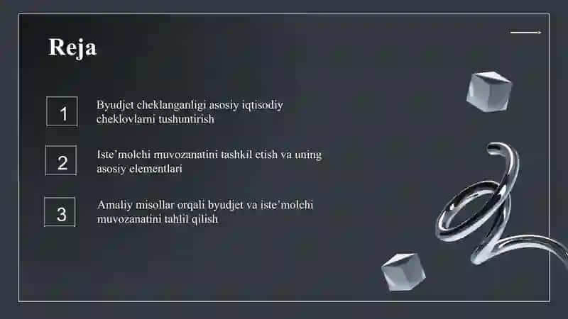 Byudjet cheklanganligi va iste’molchi muvozanati 2