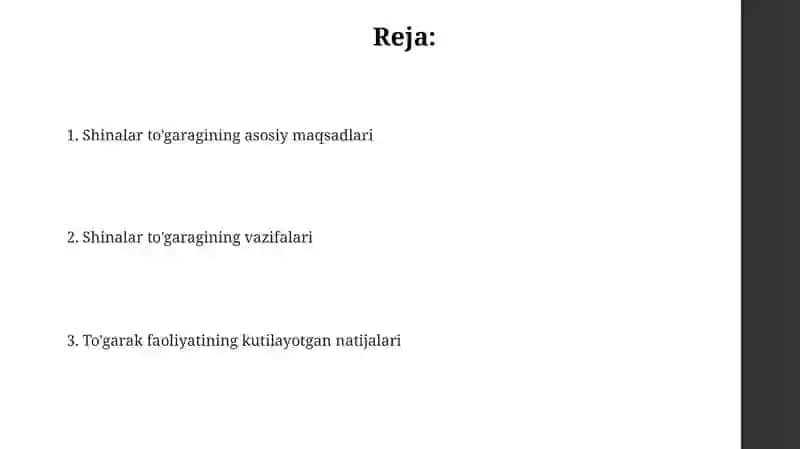 Shina doiralari: asosiy maqsad va vazifalar 2