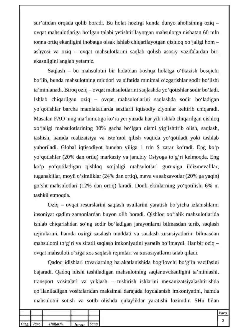 Ho‘l mevalarni qadoqlash liniyasini loyihalash 2
