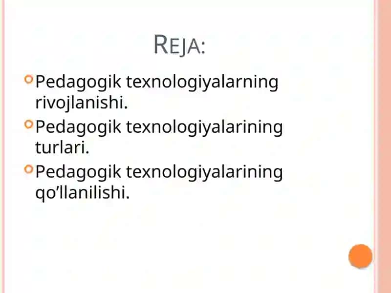 Pedagogiktexnologiyalarningturlariqo’llanilishdarajalarinianiqlash 2
