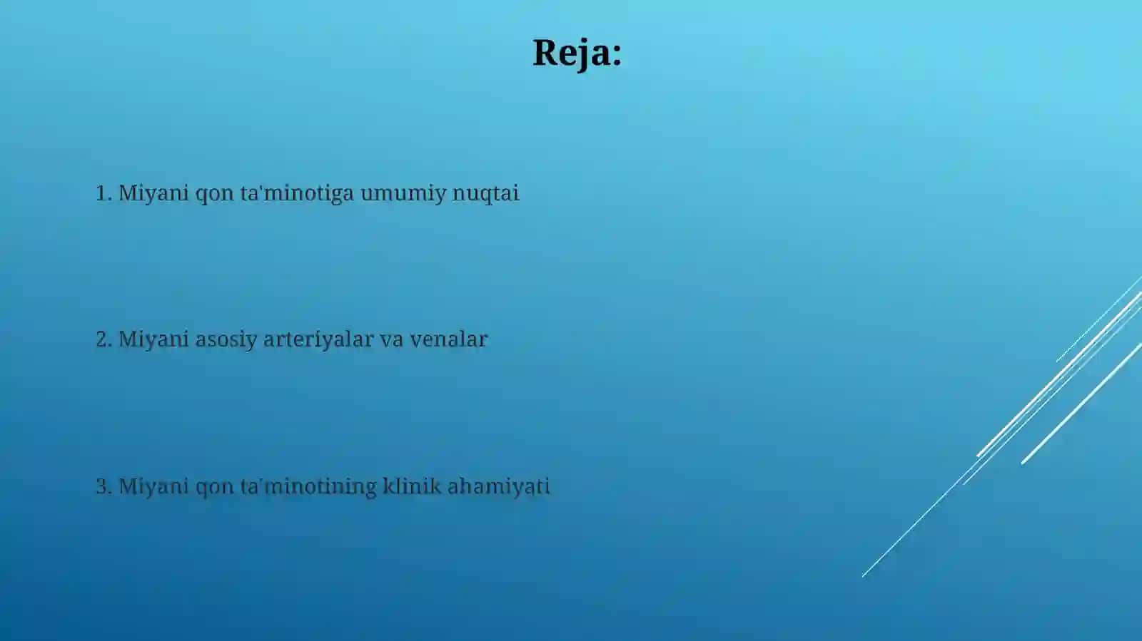 Miyani qon bilan ta'minlanishi 2