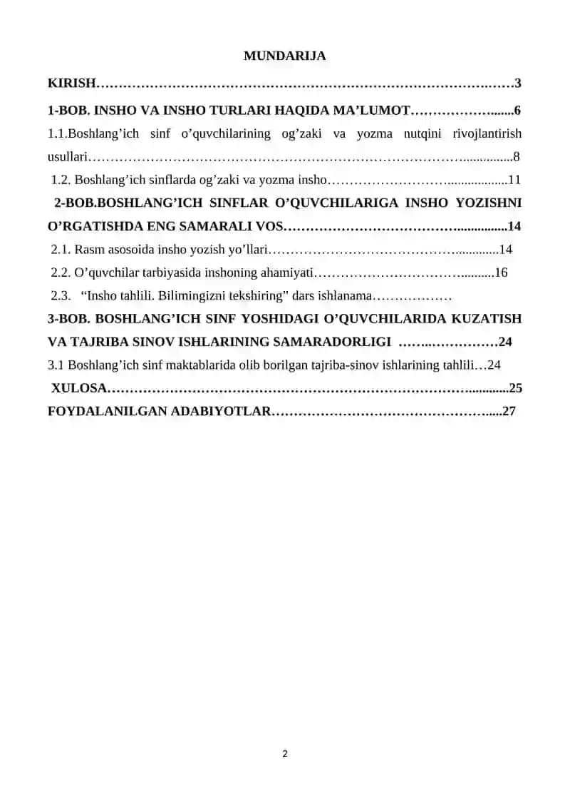Boshlangʻich sinflarda rasmga qarab insho yozish yoʻllari mavzusi 2