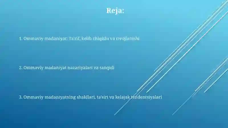 “Ommaviy madaniyat” va uning talqini 2