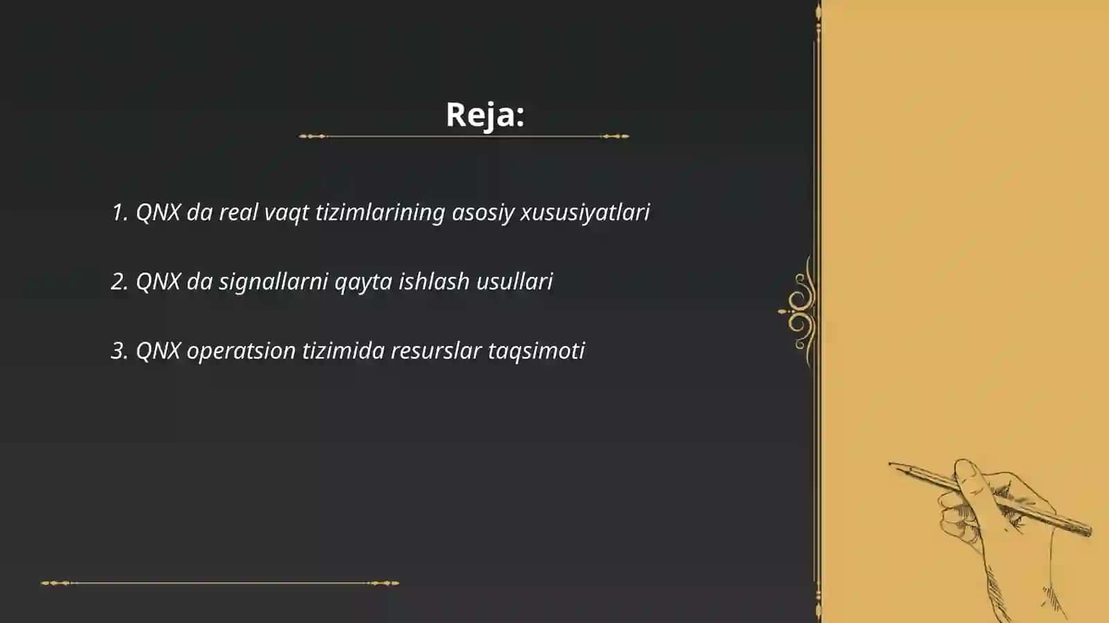 QNX da signallarni qayta ishlash 2