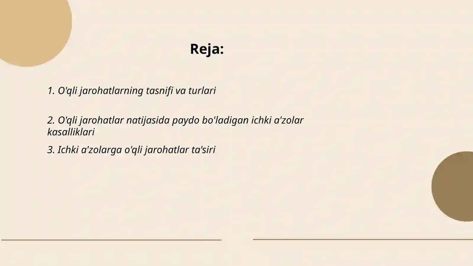 O'qli jarohatlarda ichki a'zolar kasalliklarini paydo bo'lishi kechisi va diagnostikasi 2