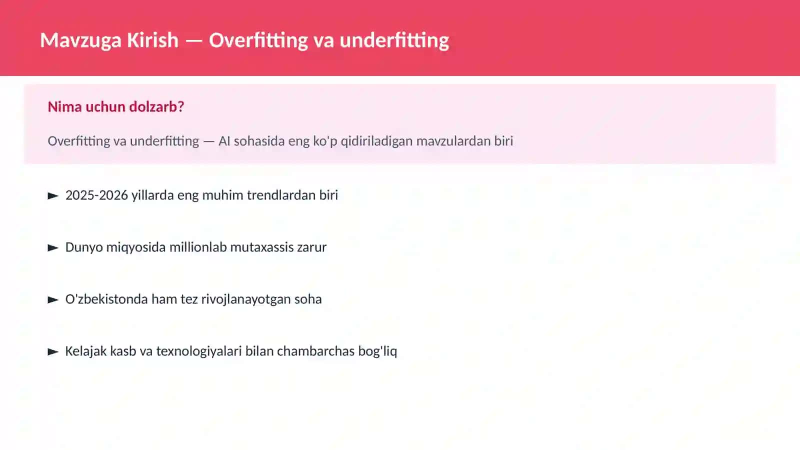 AI | MACHINE LEARNING ASOSLARI 2