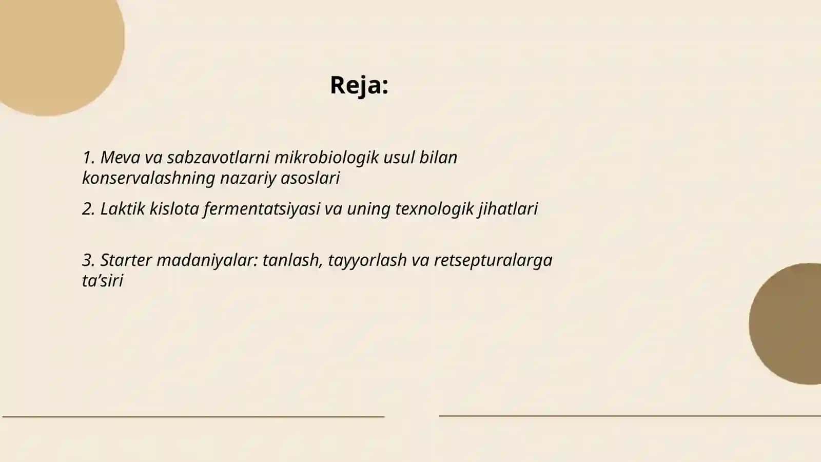 Meva va sabzavotlarni mikrobiologik usulda konservalash, retsepturalarini oʻrganish 2