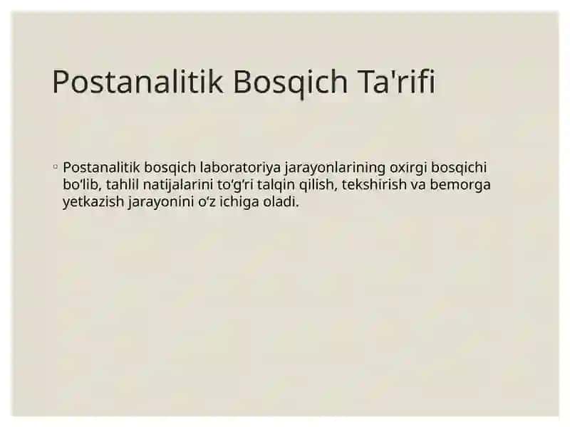 Postanalitik Bosqich Xatoliklari va Ularni Oldini Olish Chora-Tadbirlari 2