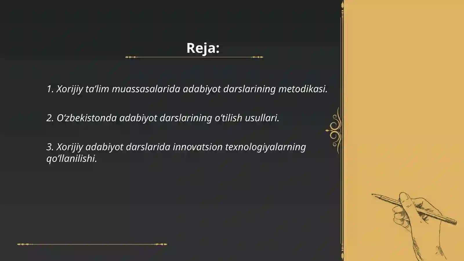 Xorijiy taʼlim muassasalarida adabiyot darslarining metodikasi 2