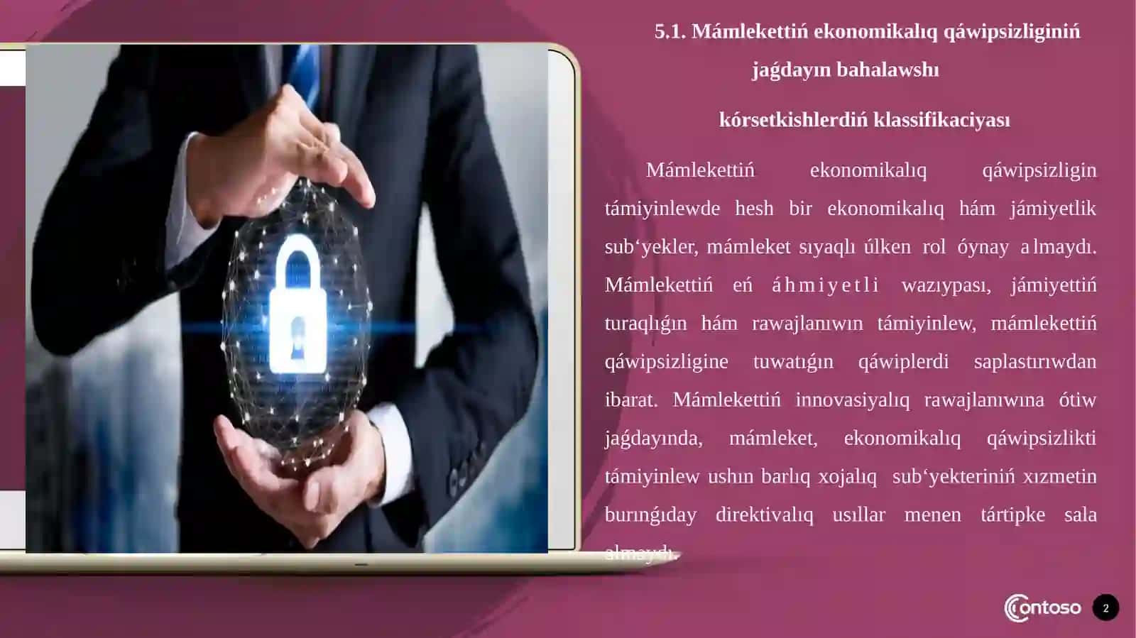 MÁMLEKETTIŃ EKONOMIKALIQ QÁWIPSIZLIGINIŃ JAǴDAYIN BAHALAWDIN TIYKARǴI KRITERIYASI hám KÓRSETKISHLERI 2