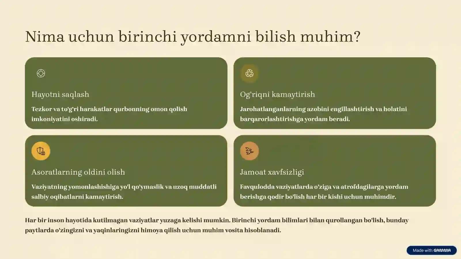 Favqulodda vaziyatlarda birinchi yordam ko'rsatish: Hayotni saqlash san'ati 2