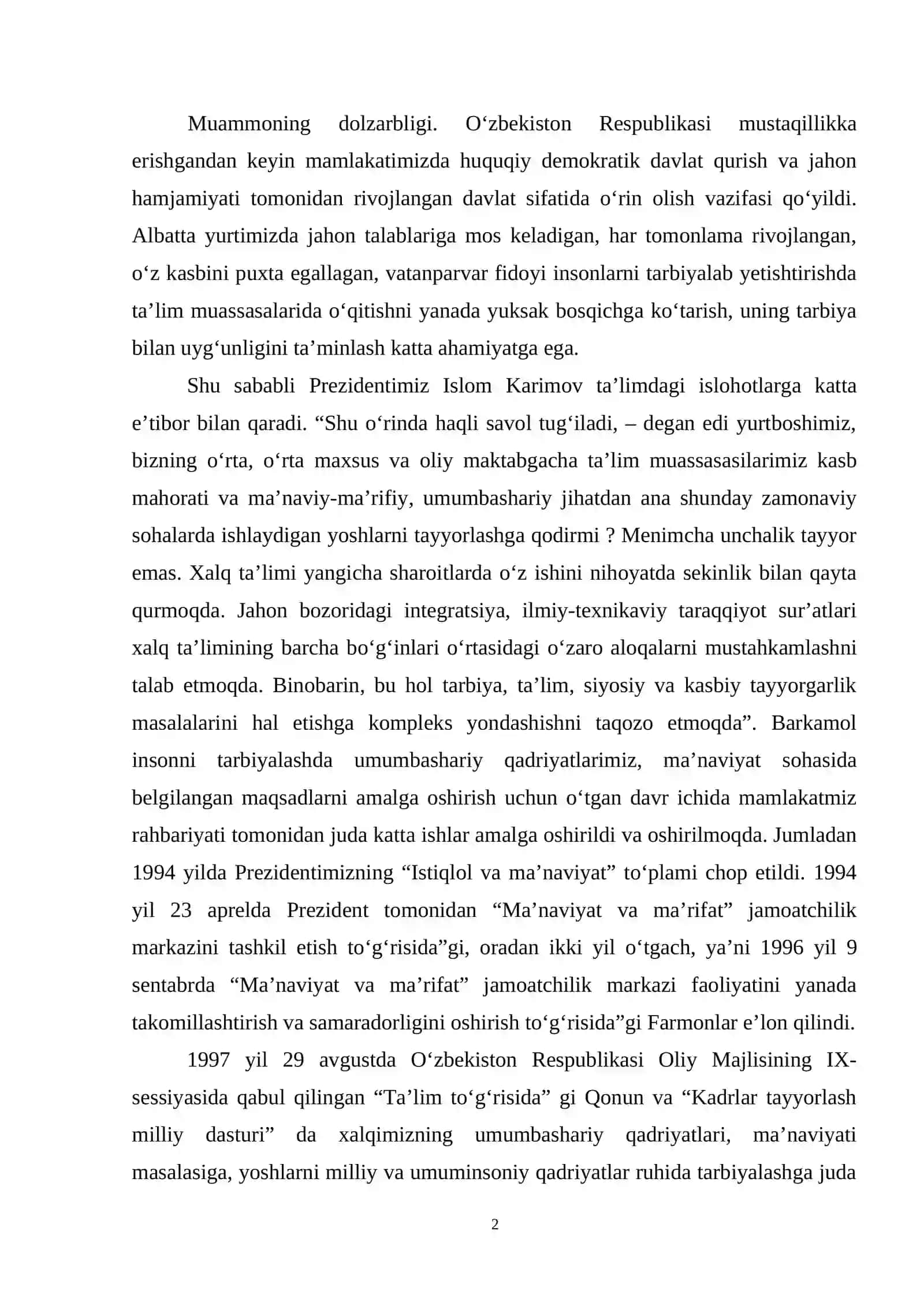 Maktabgacha ta’lim yoshidagi bolalarni umuminsoniy qadriyatlar asosida tarbiyalashning pedagogik-psixologik aspektlari 2