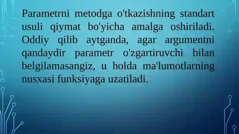 Metodning massivli parametrlari va params kalit so‘zi 2