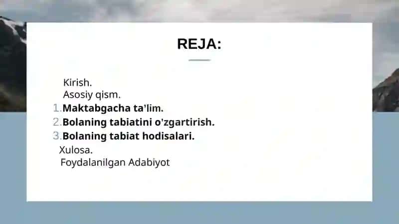 Maktabgacha ta'lim va tarbiya tizimi 2