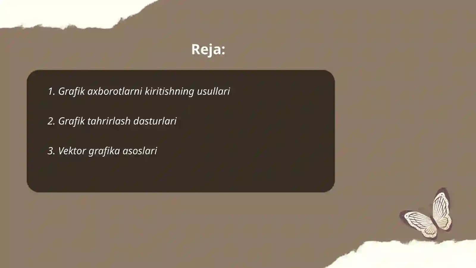 Grafik axborotlarni kiritish tahrirlash va chiqarishning dasturiy vositalari 2