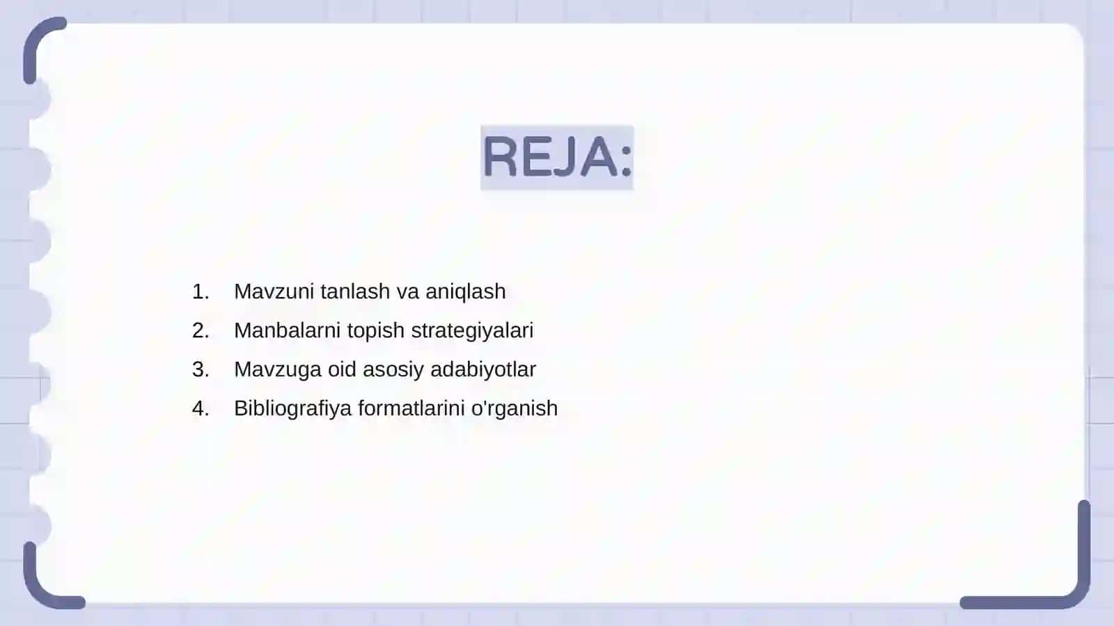 Bibliografik qo‘llanma tuzish uchun mavzuni o‘rganish 2
