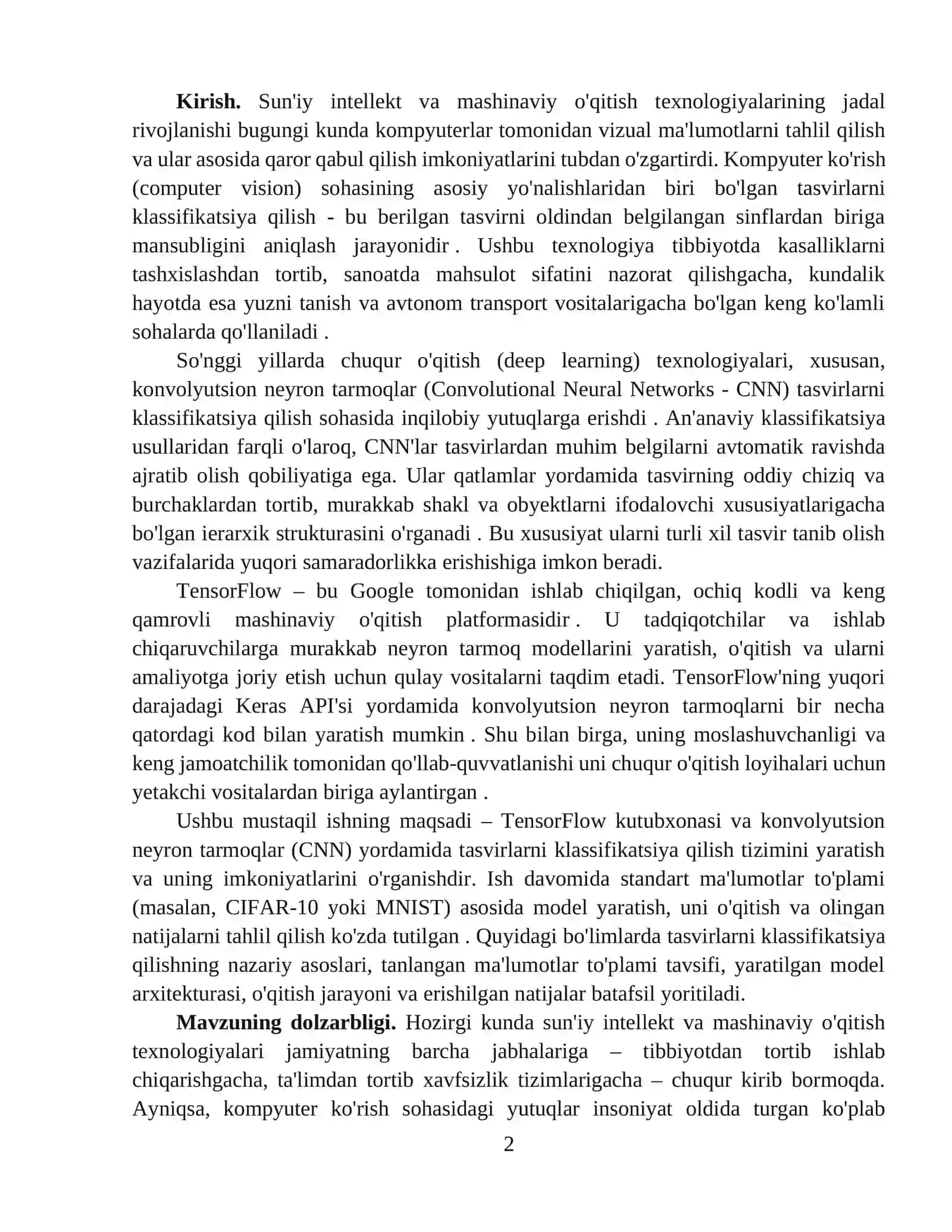 TensorFlow yordamida tasvirlarni klassifikatsiya qilish 2