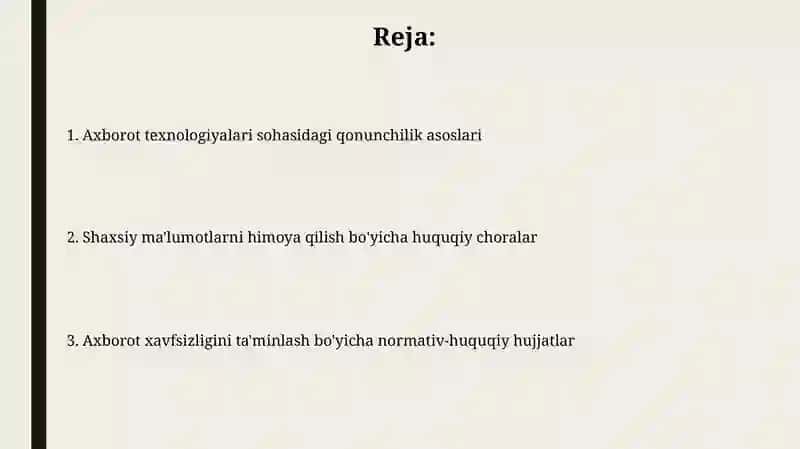 "Axborottexnalogiyalarivahimoyasito'g'risida"giqonunvaqarorlar 2