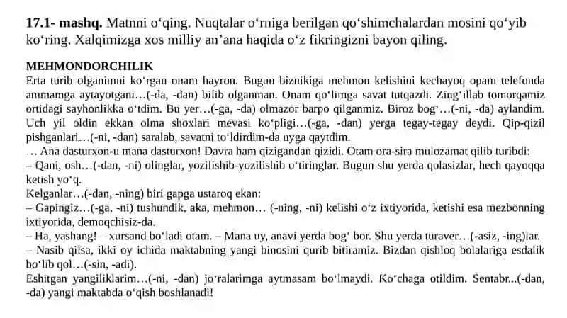 QO’SHIMCHALAR TANLOVI 2