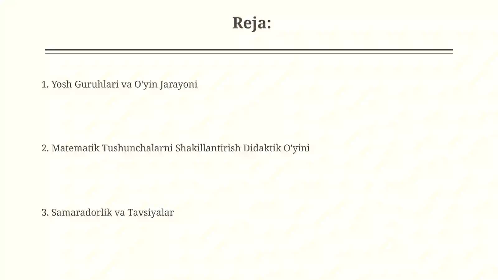 Didaktik o‘yin "Matemarik tasavvurlarni shakllantirish " 2
