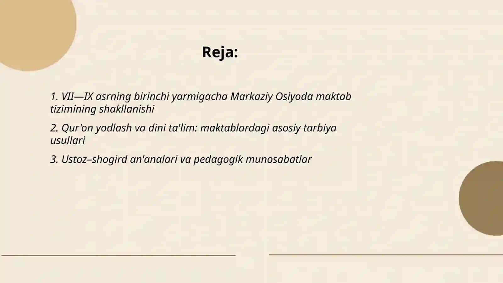 VII—IX asrning birinchi yarmigacha Markaziy Osiyoda maktablarda tarbiya va pedagogik fikrlash 2