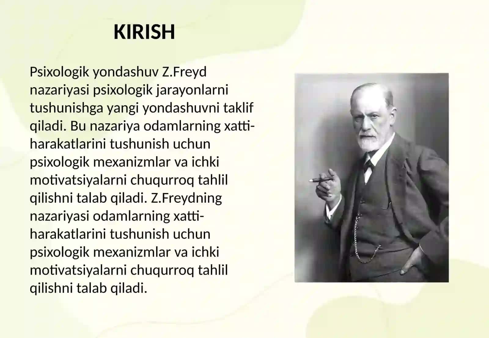 Psixologik yondashuv Z.Freyd nazariyasi 2